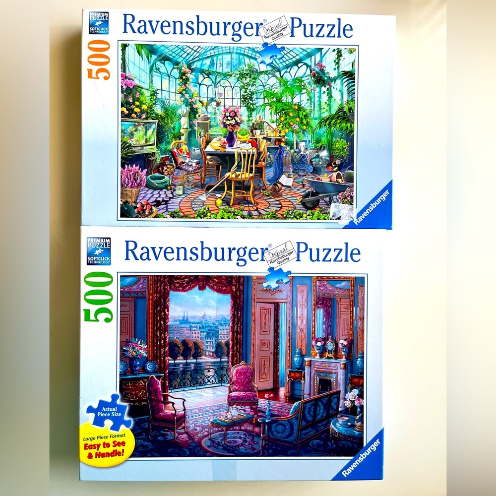 TWO (2) Ravensburger Jigsaw Puzzles - both 500 pieces, one is Large Format